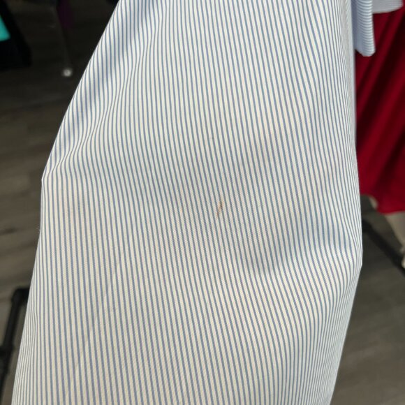 $395 Caroline Constas Blue White Pinstripe Adrie Poplin Pleated Blouse size XS - Picture 8 of 11